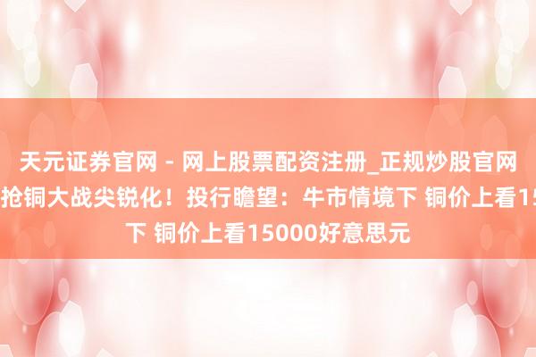 天元证券官网 - 网上股票配资注册_正规炒股官网杠杆开户 寰球抢铜大战尖锐化！投行瞻望：牛市情境下 铜价上看15000好意思元