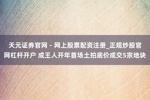 天元证券官网 - 网上股票配资注册_正规炒股官网杠杆开户 成王人开年首场土拍底价成交5宗地块